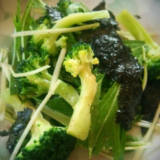 ブロッコリーと水菜の簡単サラダ